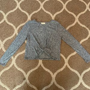 Gray Ribbed Crop Top
